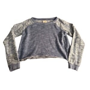 Champion Authentic Athletic Apparel Blue Knit Cropped Sweatshirt Medium‎